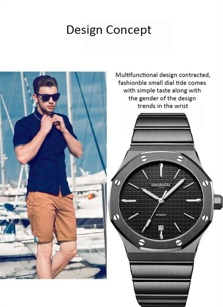 Men Quartz Watch Customize OEM Automatic Reloj Stainless Steel Band Relogio Japan Quartz Movement Montres